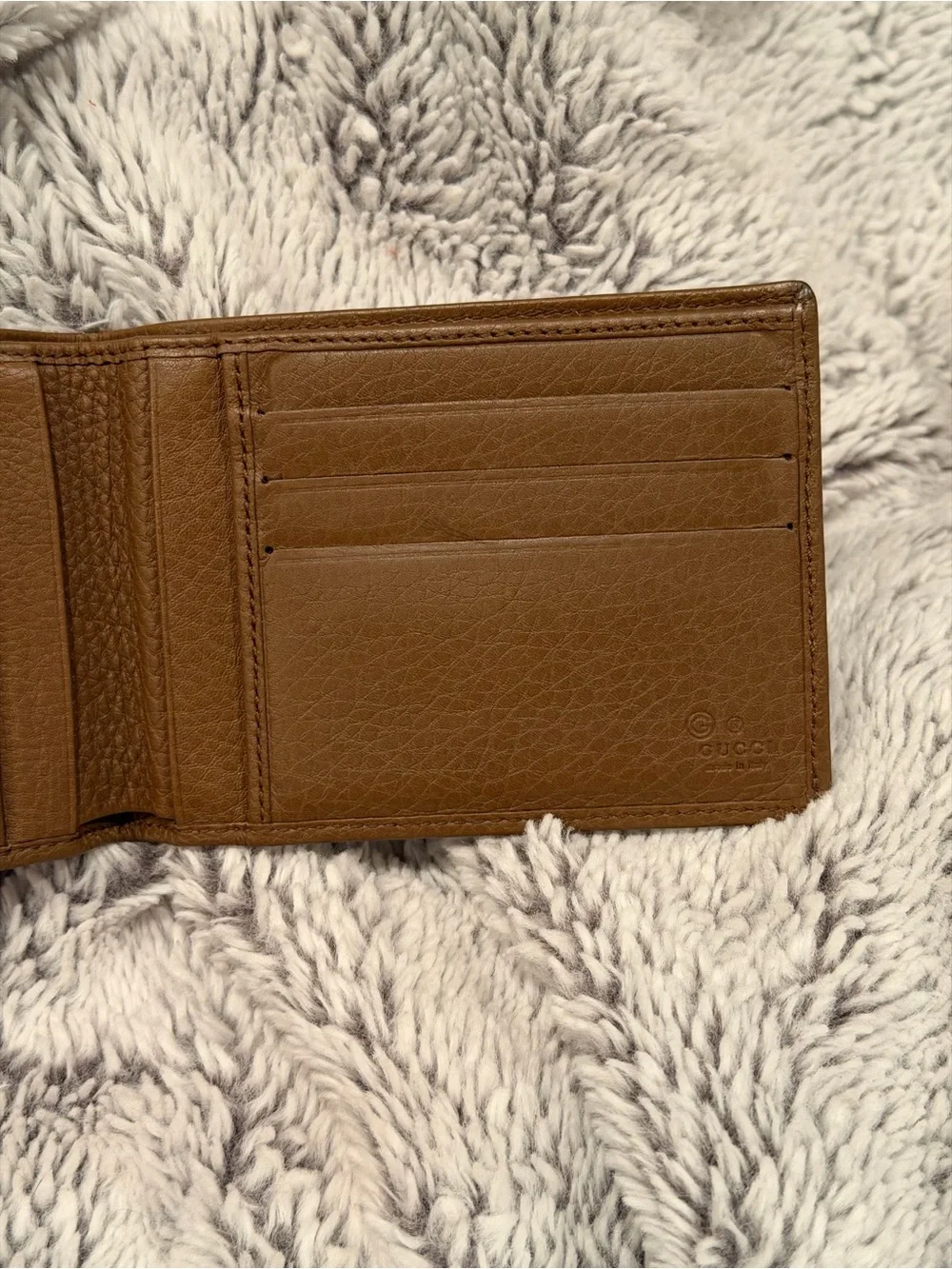 Gucci Brown Pebbled Leather Bifold Wallet